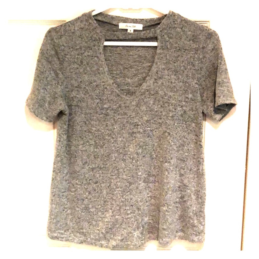 Active USA tee with choker neck/keyhole style